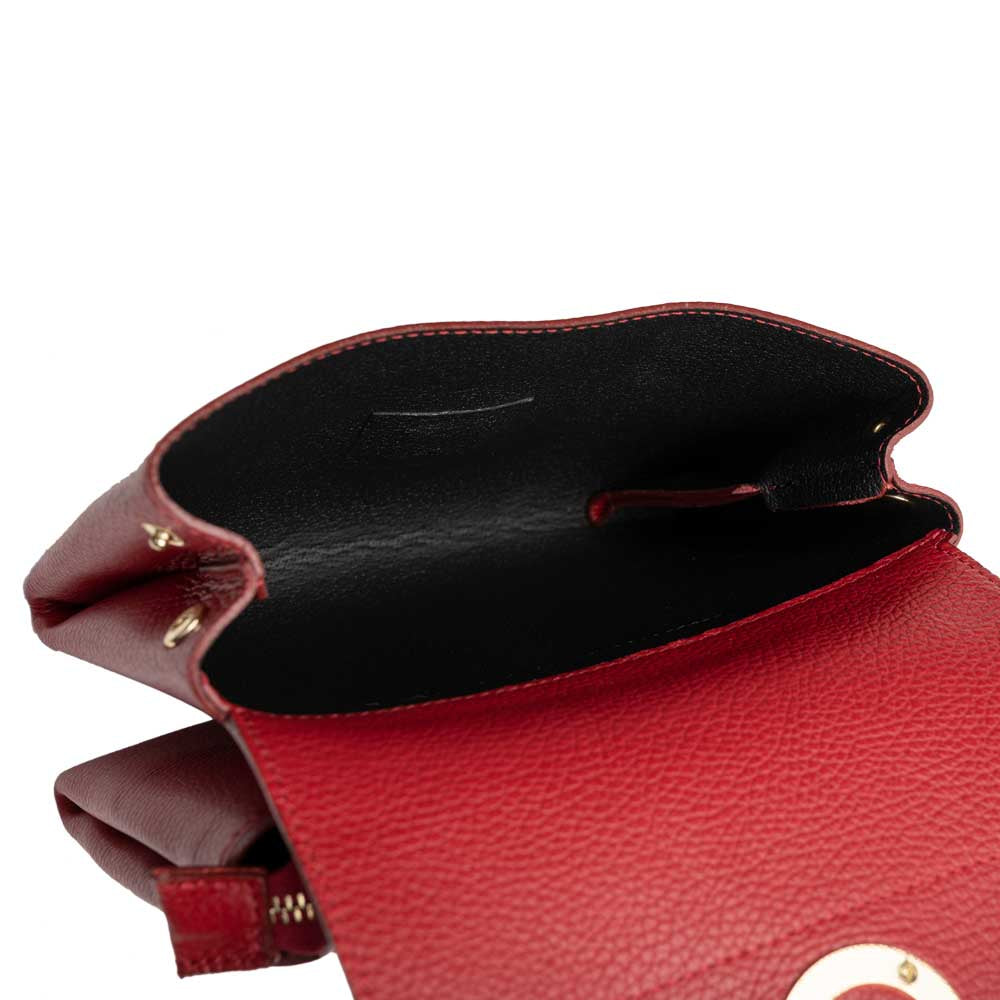 Schultertasche Franca aus Leder Rot shirinsehan.com