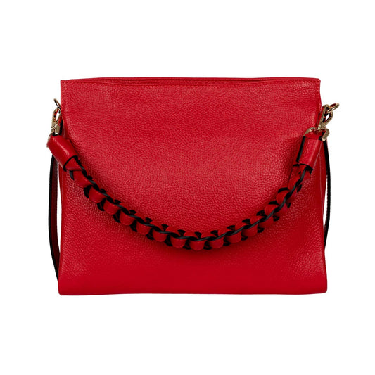 Handtasche Mira Rot mit geflochtenem Ledergriff shirinsehan.com