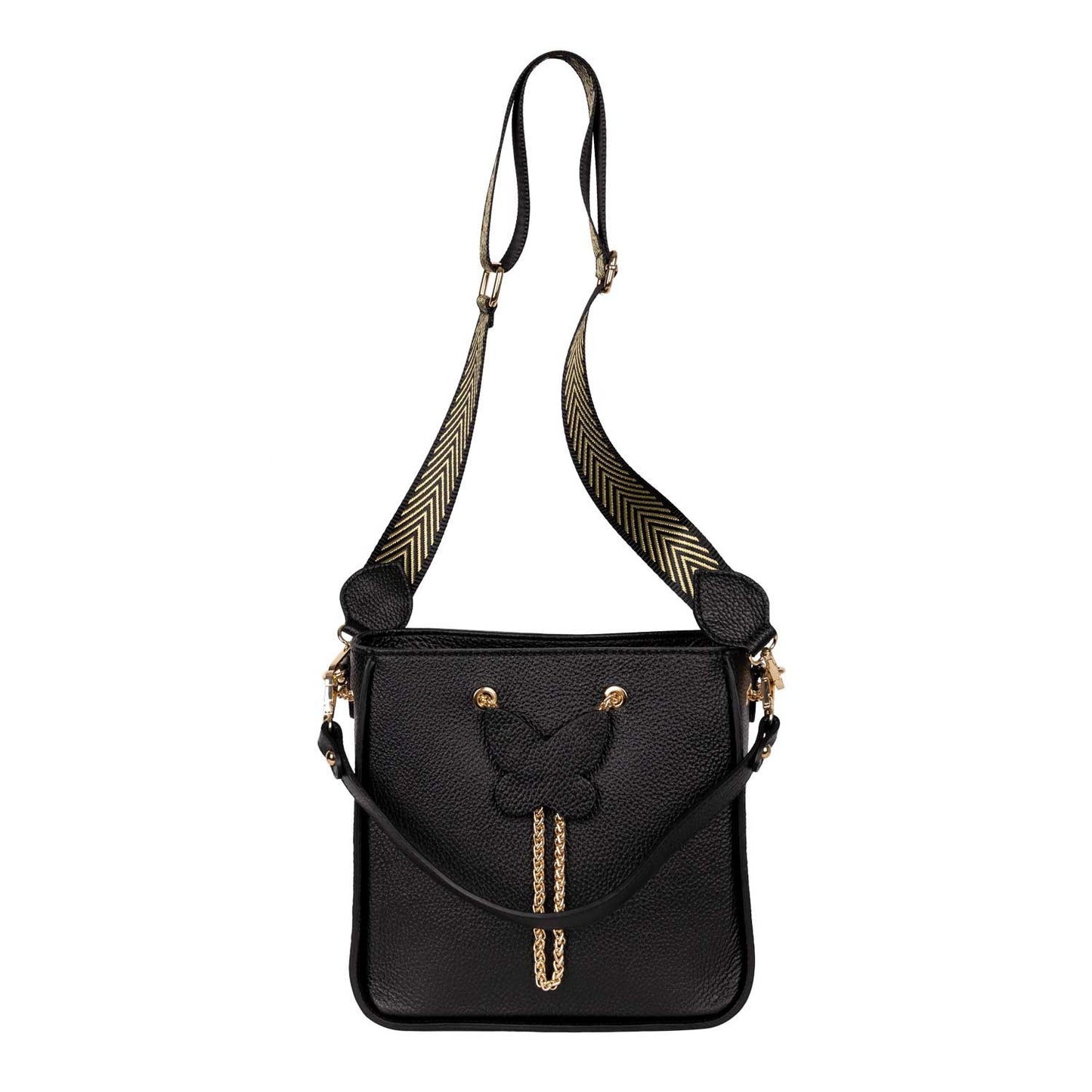 Nobly decorated shoulder bag Yara leather in black-Shirin Sehan –  shirinsehan