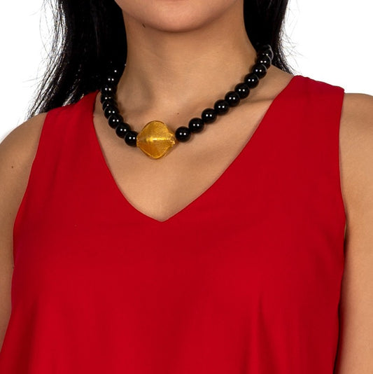 Modernes Statement Collier Elodie aus Onyx shirinsehan.com