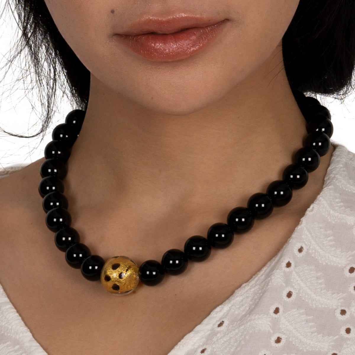 Onyx Collier Rika mit Murano Glasperle shirinsehan.com