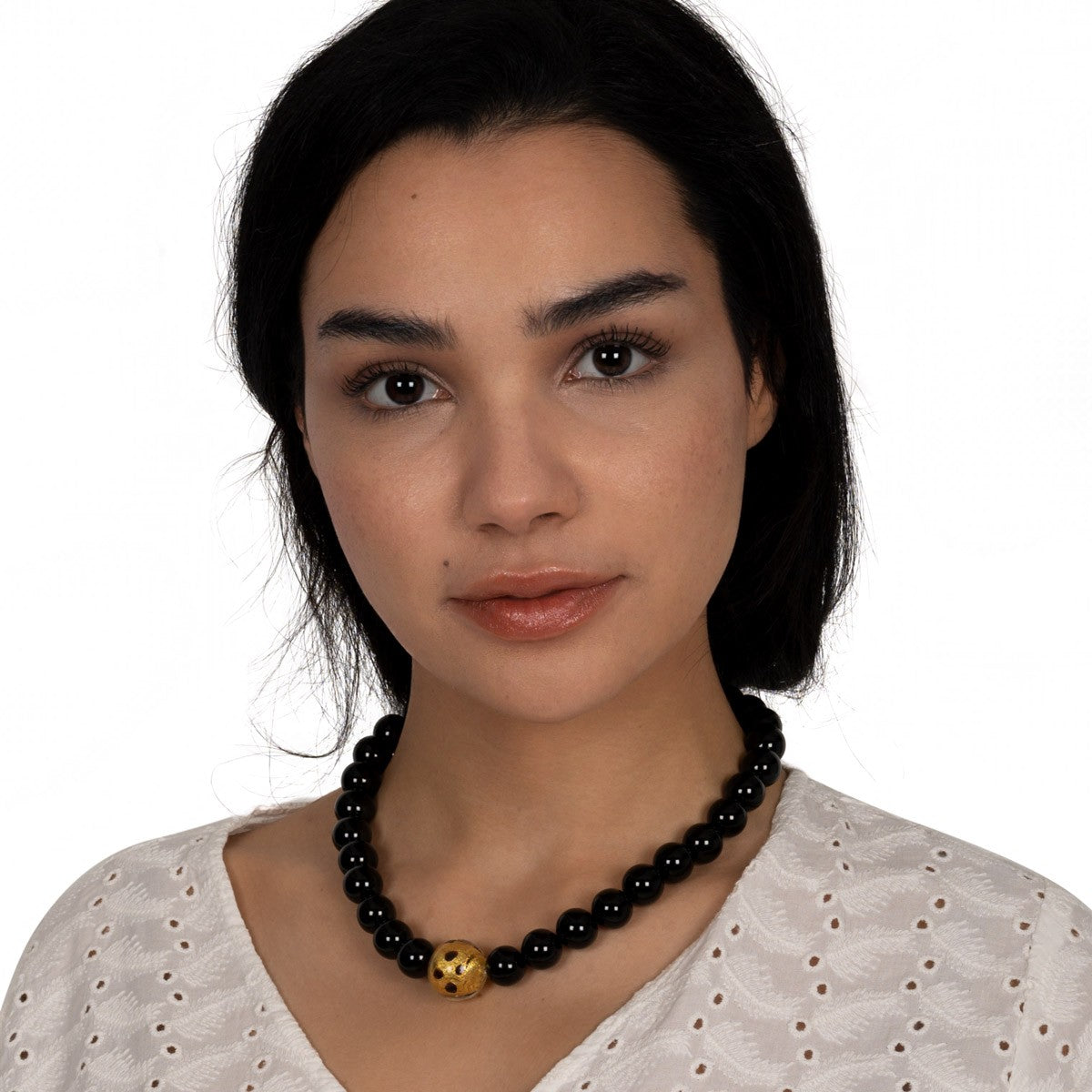 Onyx Collier Rika mit Murano Glasperle shirinsehan.com