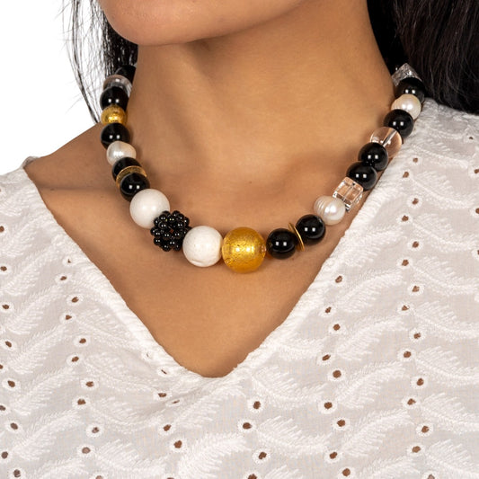 Onyx Collier Mirella Gold shirinsehan.com