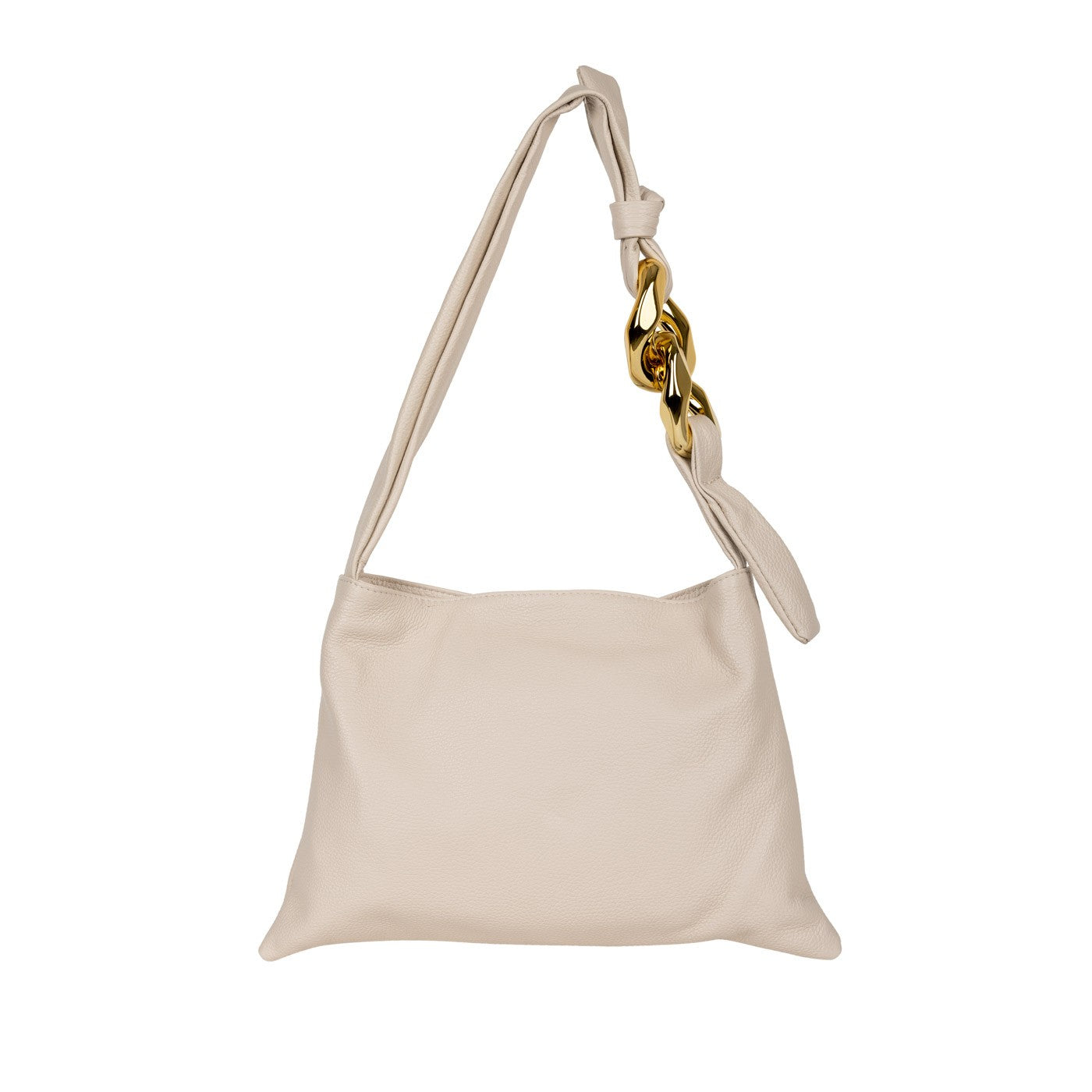 Leder Shopper Marina Beige mit Kettenelement shirinsehan.com