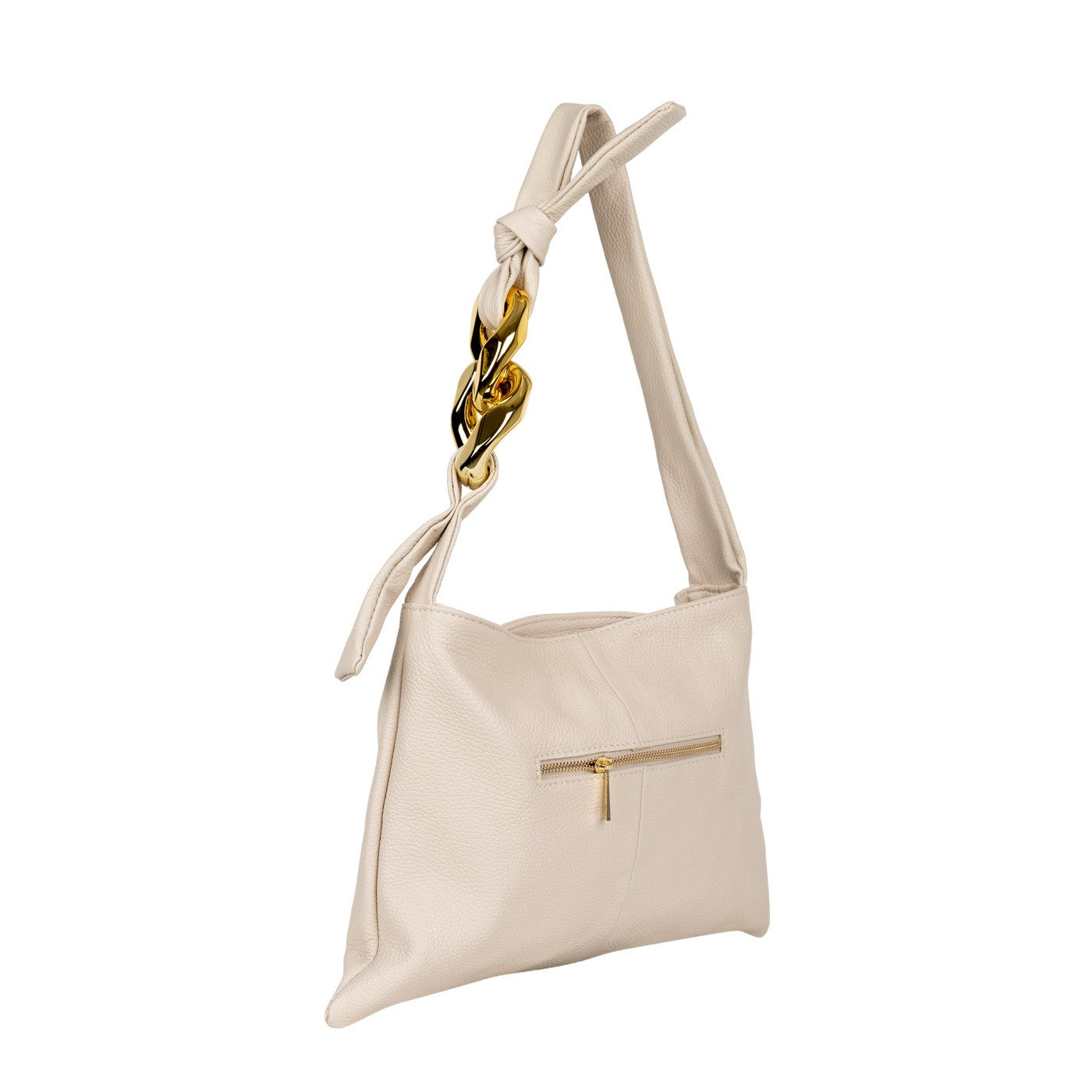 Leder Shopper Marina Beige mit Kettenelement shirinsehan.com