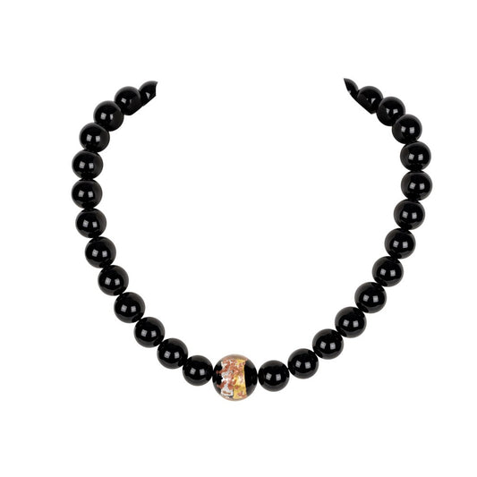 Onyx Collier Lilou mit Murano Glasperle shirinsehan.com