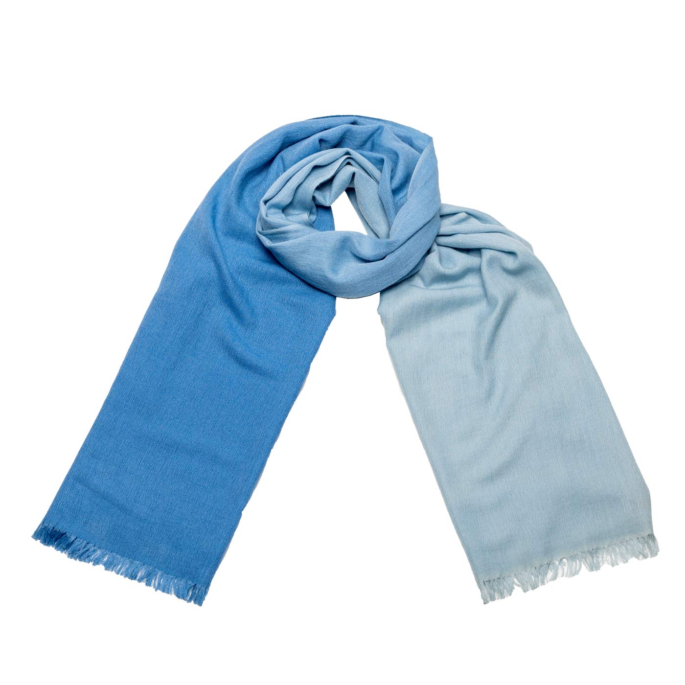 Cashmere Seide Schal im Farbverlauf Blau shirinsehan.com